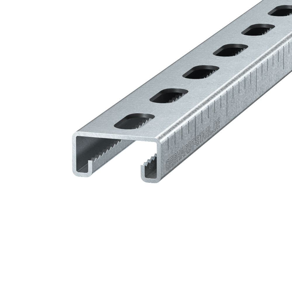 Montageschiene - 41/21 x 2,0 mm - verzahnt
